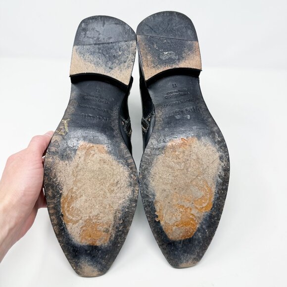 Mark Nason Black Leather Ankle Boots w Dragon Detail Men's Size 11 Made in Italy - Picture 8 of 12